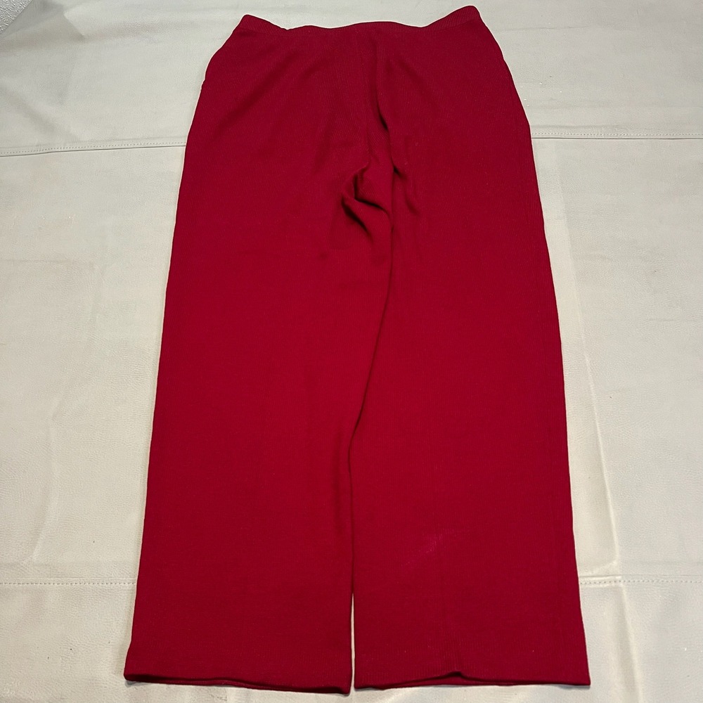 VTG St. John Maroon 16 USA Wide Leg Santana Knit Pant Career Slack Preppy -3786 - Picture 6 of 9